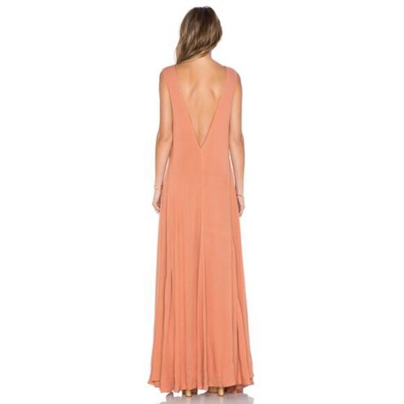 Mara Hoffman V-Neck Maxi Dress Cutout 2015 Spring RTW Peach Terracotta - Picture 12 of 12